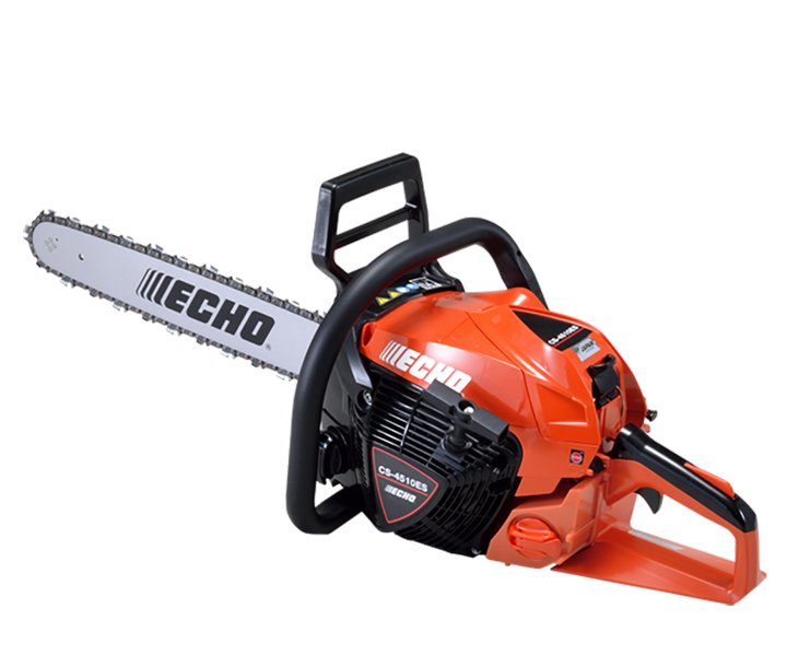 Orange Echo CS-4510ES chainsaw on a white background