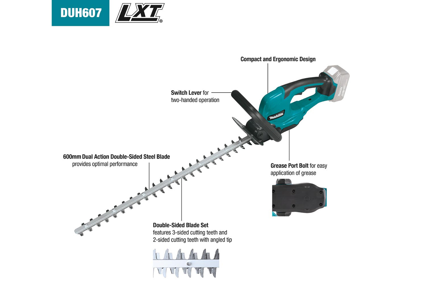 Makita DUH607Z 18V LXT 600mm Hedge Trimmer (Skin Only)