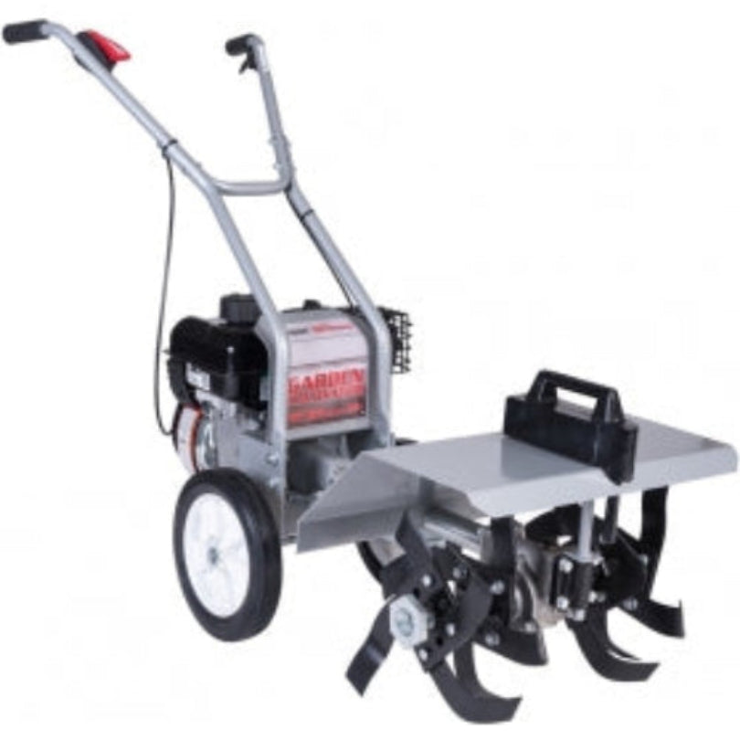 Rotary Hoe with a motor on a white background. Masport branded