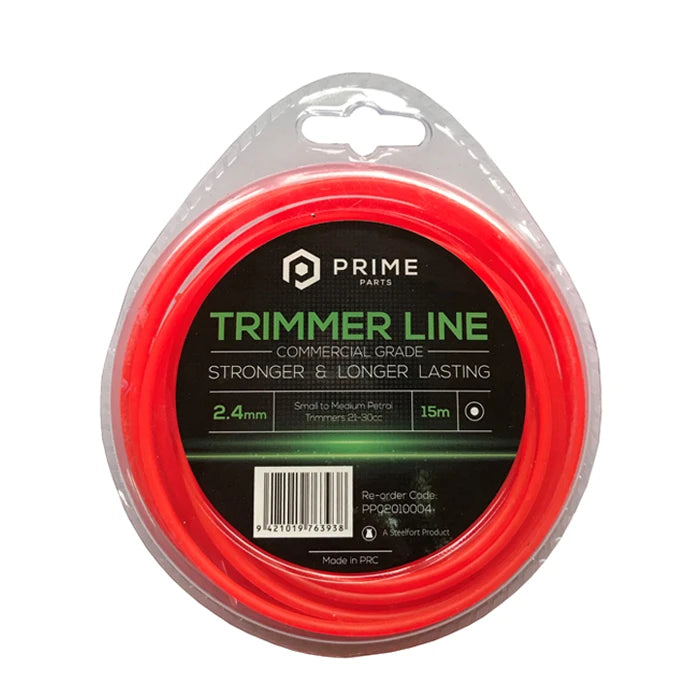 Orange trimmer line packaging , 2.4mm 15m with Prime Parts branding on a white background