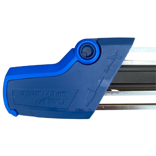 picture of blue file sharpener end for a 5/32 file