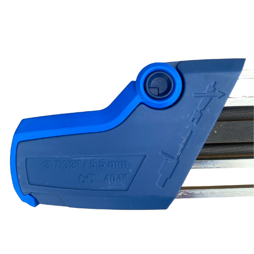 Blue file guide for 7/32 (5.5mm) chain, also does drags