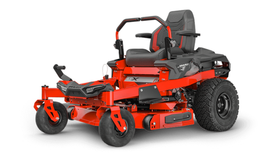 A red and black Gravely ZTX 42 zero-turn residential lawnmower with hydrogear transaxles.