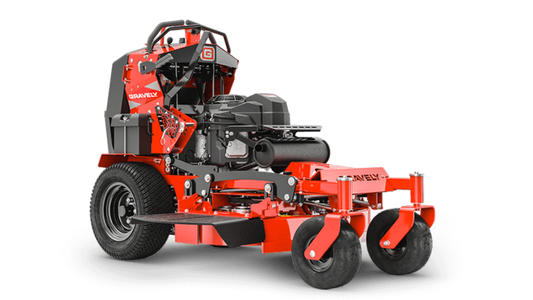Red stand-on Gravely Z Stance 32 mower.