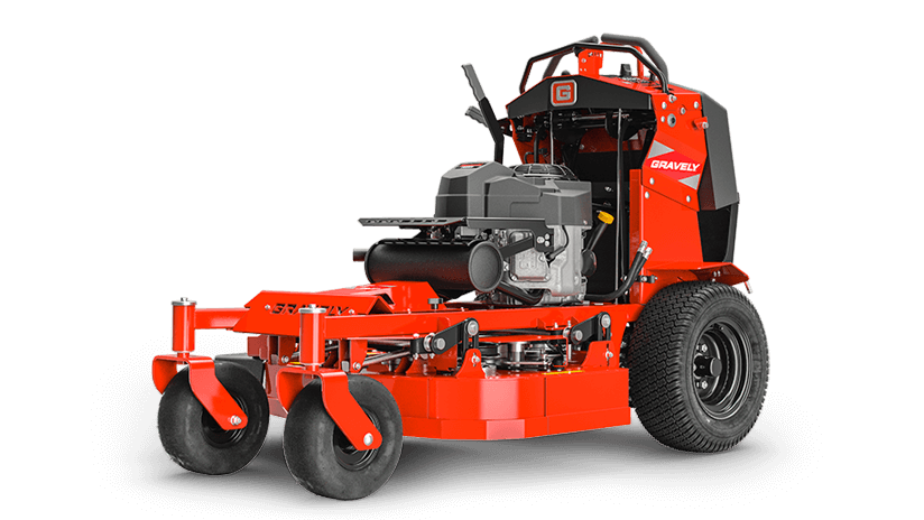 Red stand-on Gravely Z Stance 32 mower.