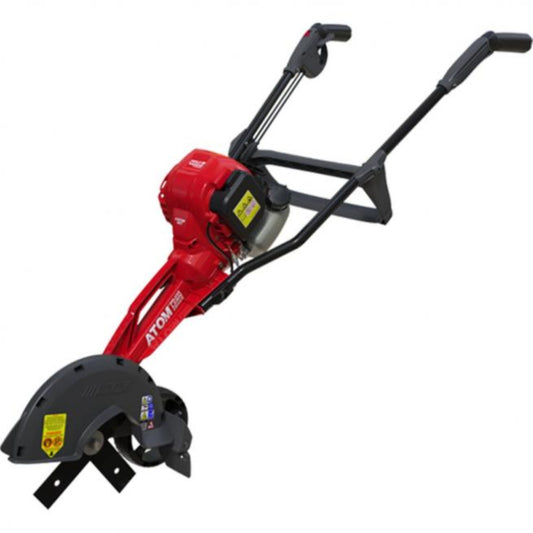 Atom 481 Red and black edger with 'ATOM' branding on a white background