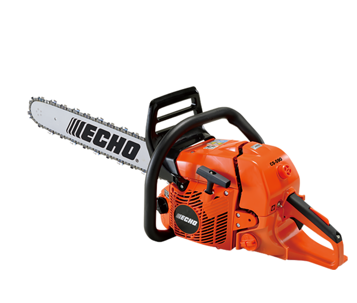 Echo chainsaw CS-590 orange and black saw on a white background