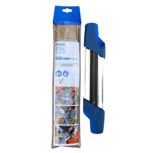 File Guide Blue tool with packaging on a white background