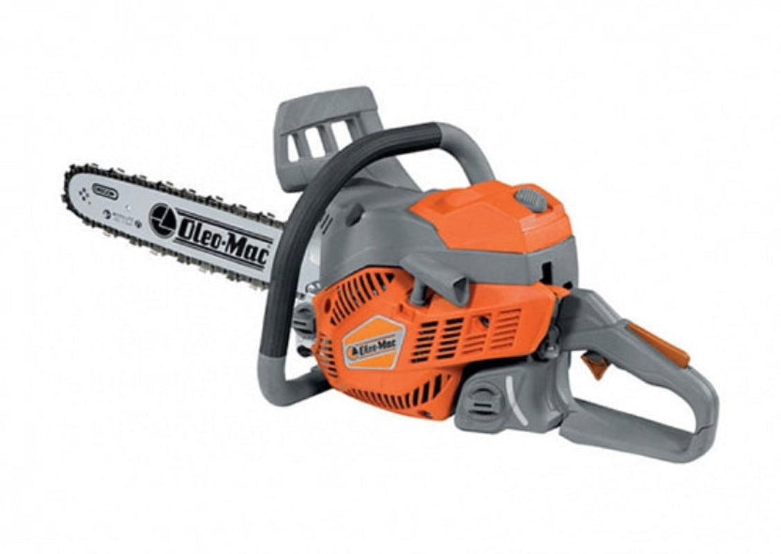 Oleo-Mac GS45 chainsaw side view on white background