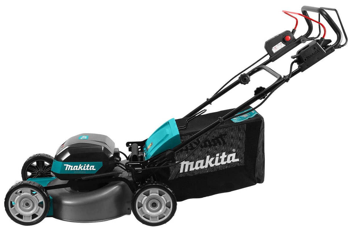 Makita lawn mower on a white background