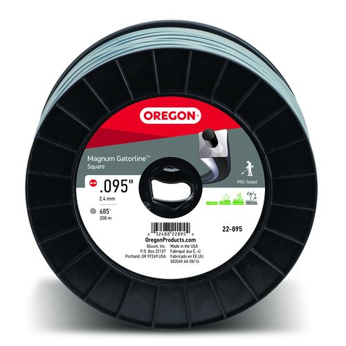 Spool of Oregon brand string line on a white background