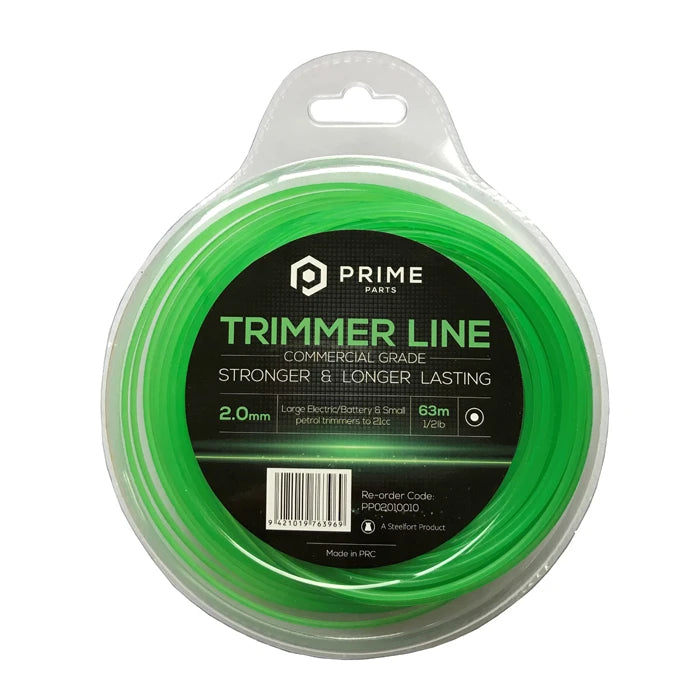 2.0mm Green trimmer line in packaging with Prime Parts branding on a white background